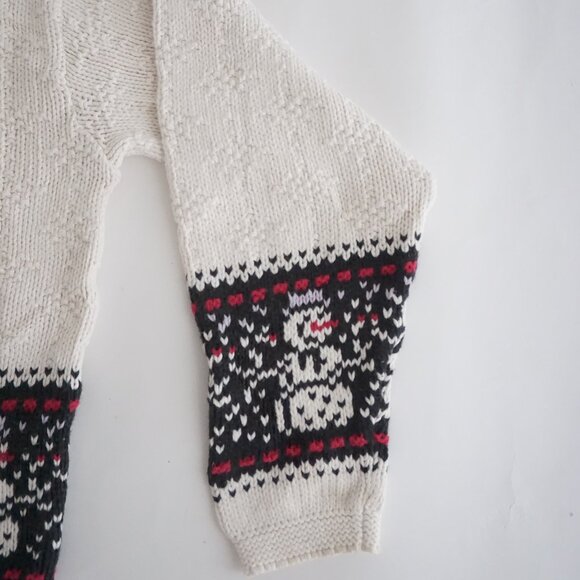 Vintage Chelsea Gardens Ivory Snowman Fair Isle Holiday Sweater Grandmacore L - Picture 4 of 10